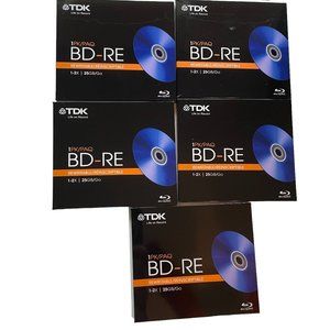 TDK Rewritable Blueray Disc 5 Pack- 25 GB NEW